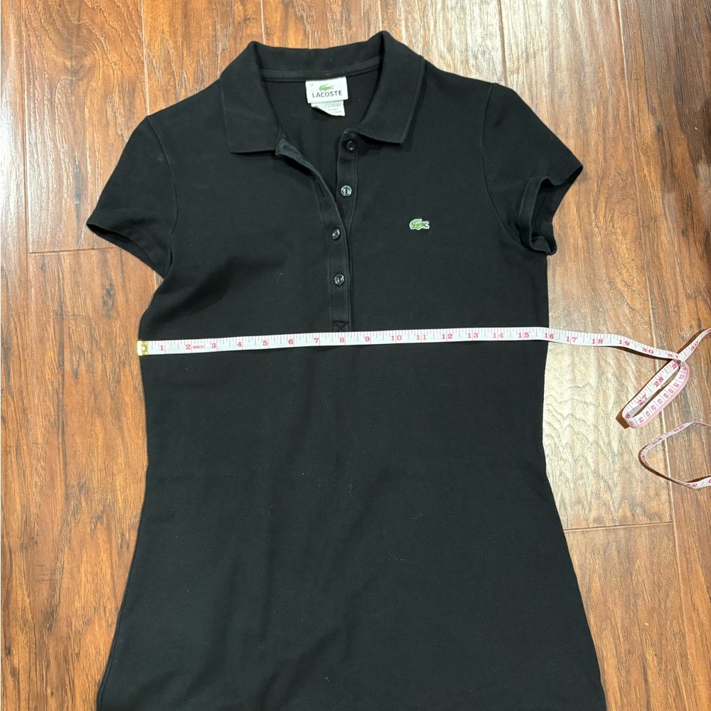 Lacoste Black Polo Mini Dress Casual Short Sleeve - Picture 7 of 8